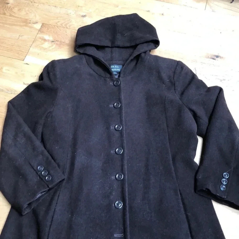 Oleg Cassini Brown Wool Blend Coat. Size 16 - Picture 2 of 7